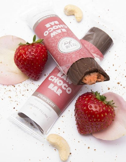 MyRawJoy Cream Bars Raw Choco Bar - Strawberry