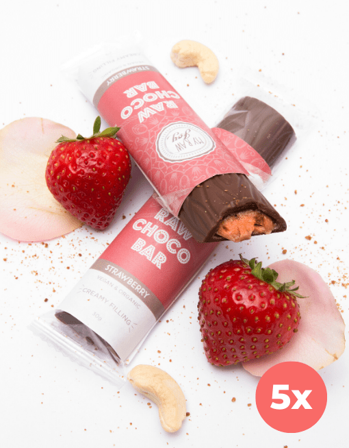 MyRawJoy Cream Bars 5 Bar Bundle Deal | €2.93 per Bar Raw Choco Bar - Strawberry