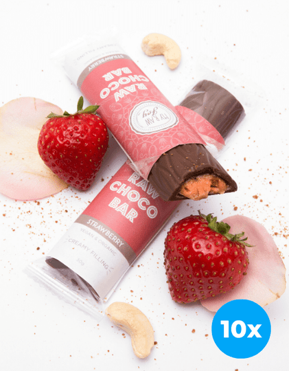 MyRawJoy Cream Bars 10 Bar Bundle Deal | €2.87 per Bar Raw Choco Bar - Strawberry