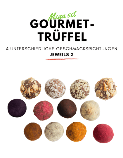 Gourmet Trüffel Geschmack - Geschmacks-Mix-Set Raw Gourmet Trüffel MyRawJoy GESCHMACKSMISCHUNGSPAKET | 4 SCHACHTELN - 1 VON JEDER SORTE |